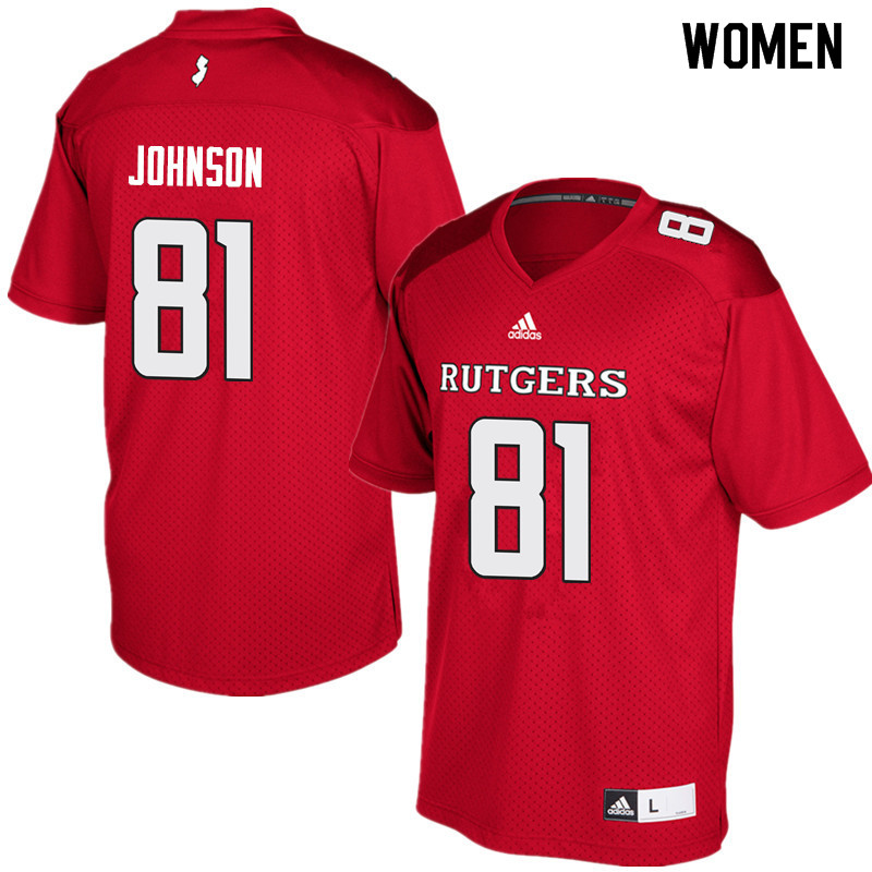 Women #81 George Johnson Rutgers Scarlet Knights College Football Jerseys Sale-Red